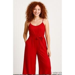 Athleta It's A Wrap Timeless Romper Red‎ Size 12